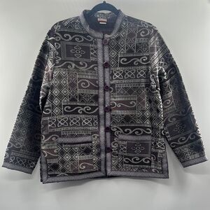 3For$20 Tudor Court Purple Gold Shimmer Jacket size Medium